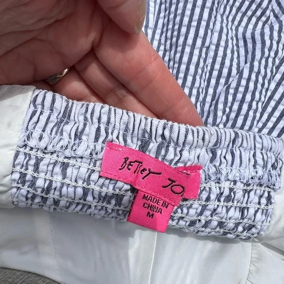 Betsey Johnson Blue and White Striped Dress - Picture 7 of 7